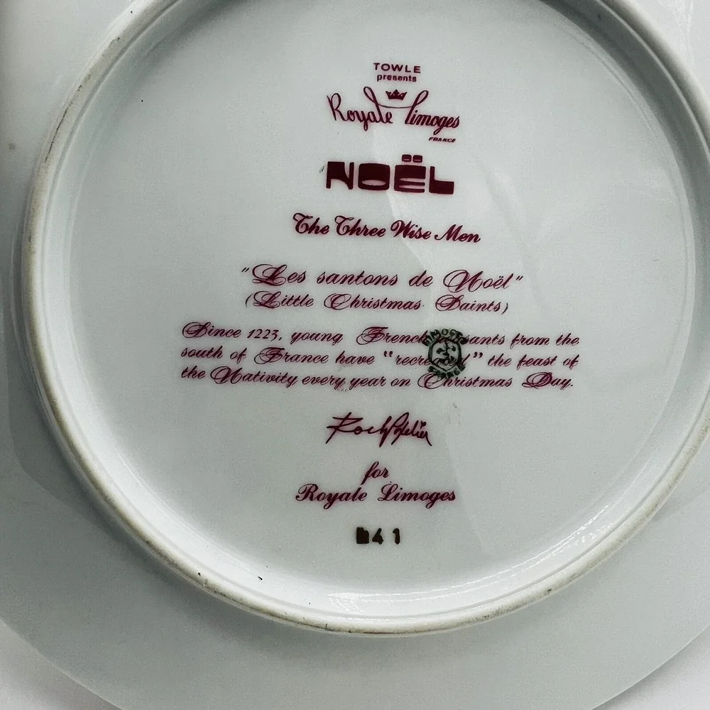 1973 Royal Limoges France Noel The Three Wise Men Collectors Plate - Picture 3 of 3